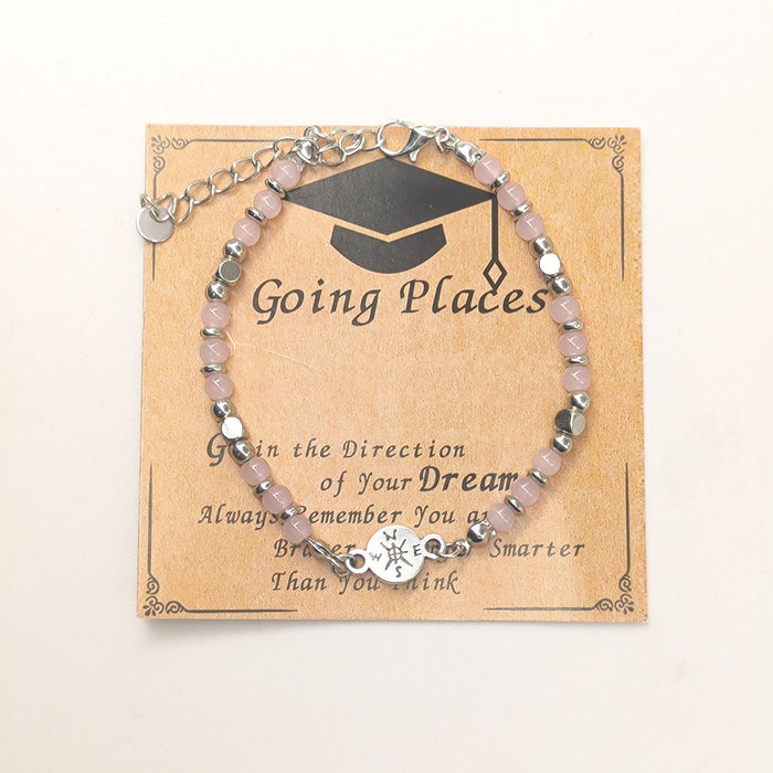 Wholesale New Compass Bead Bracelet Gift with Card