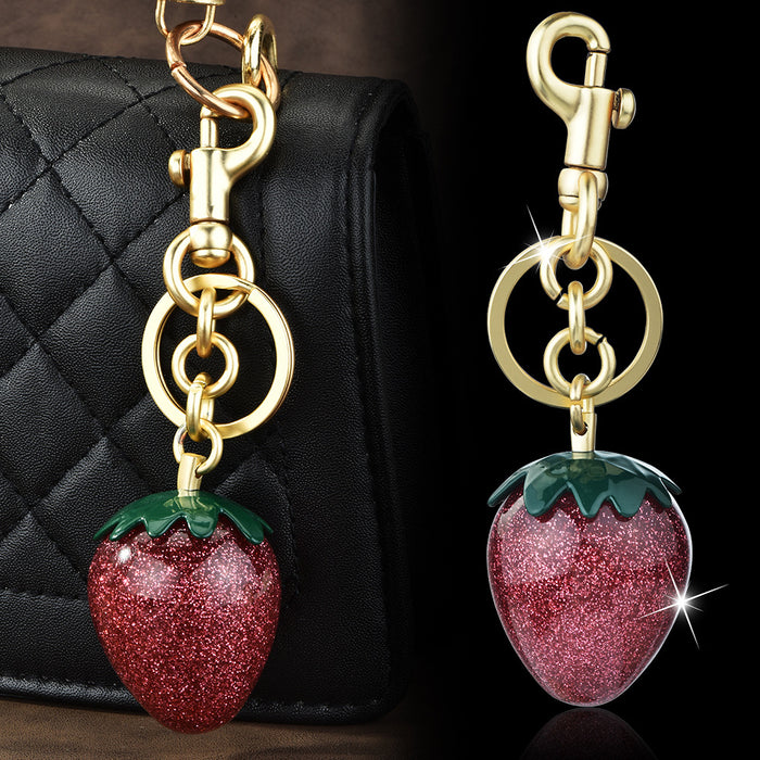Wholesale Strawberry Bag Pendant Car Keychain Cherry Keychain Bag Decorative Buckle