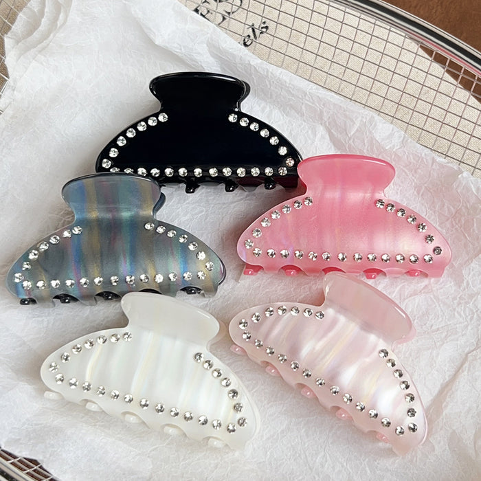 Wholesale Acrylic Rhinestone Large Hair Claw Clip Geometric Colorful White Hair Accessory Boutique Resale