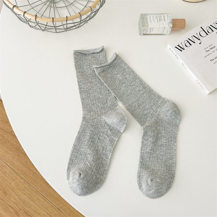 Wholesale Socks with hollow mesh and boneless stacking, rolled edge socks, mid tube socks
