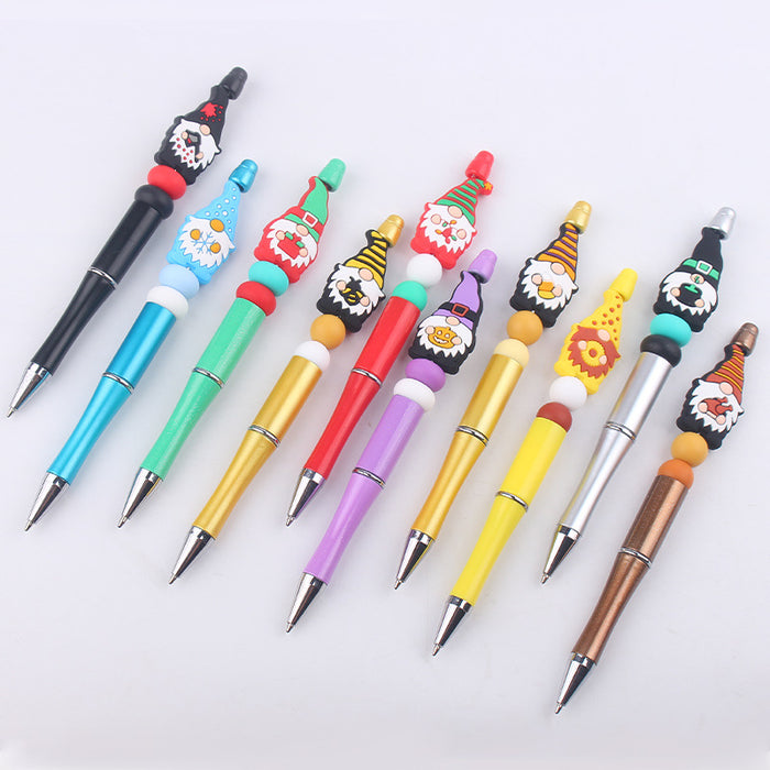 Wholesale Cartoon Christmas Silicone Plastic Bead Pen JDC-PN-GuangTian012