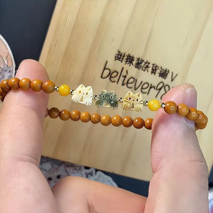Wholesale Cat bead bracelet with niche temperament, handmade accessory
