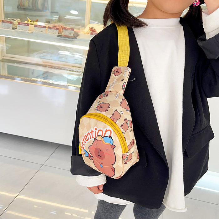 Wholesale New children' s bag cartoon pattern one-shoulder crossbody chest bag baby out for fun