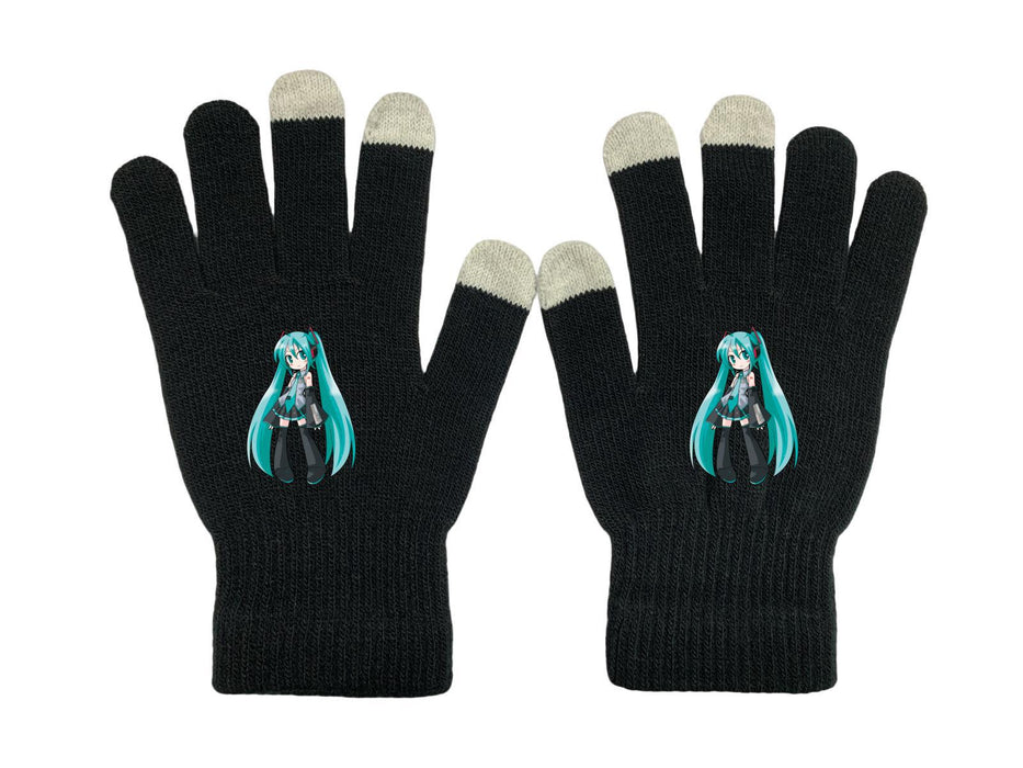 Wholesale Autumn and winter cold-resistant touchscreen full-finger windproof cycling knit gloves