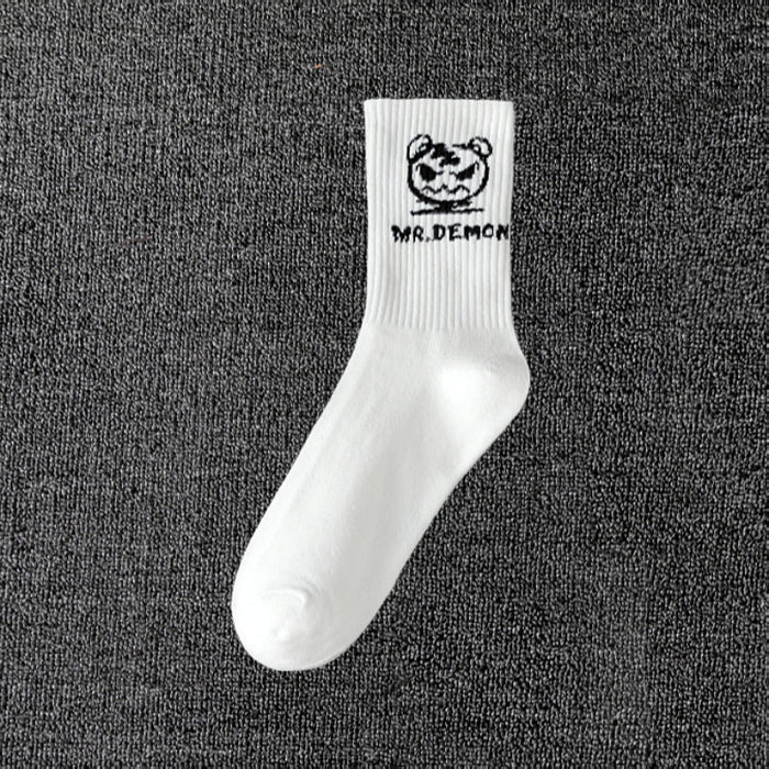 Wholesale men' s deont mid-calf socks black and white cotton socks women' s summer sports basketball socks