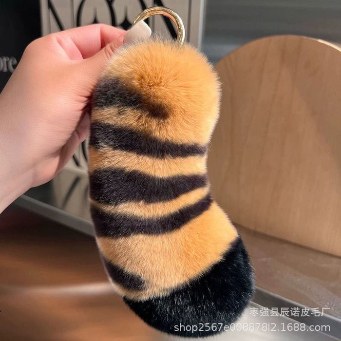 Wholesale Mao car keychain pendant, plush couple gift, niche