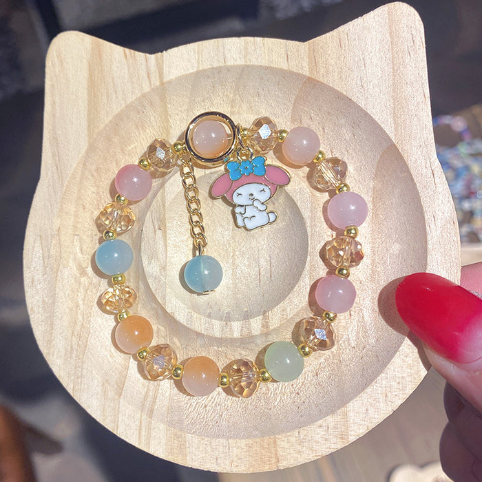 Wholesale Children' s Crystal Beaded Double Color Glaze Bracelet