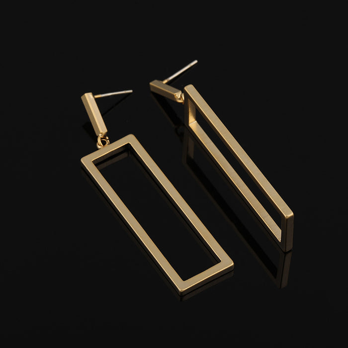 Wholesale Simple matte gold versatile earrings with high-end feel, trendy geometric earrings, earrings, pendants, accessories