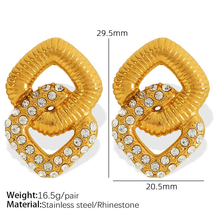 Wholesale Fashionable new earrings with high-end feel, hollowed out geometric double-layer earrings, personalized and versatile accessories