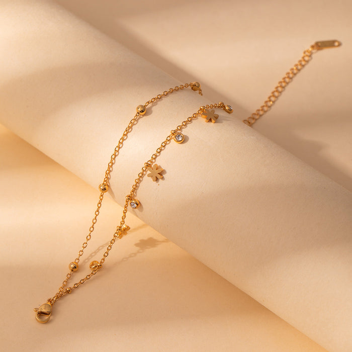 Wholesale Stainless steel fashion diamond bracelet flower geometric