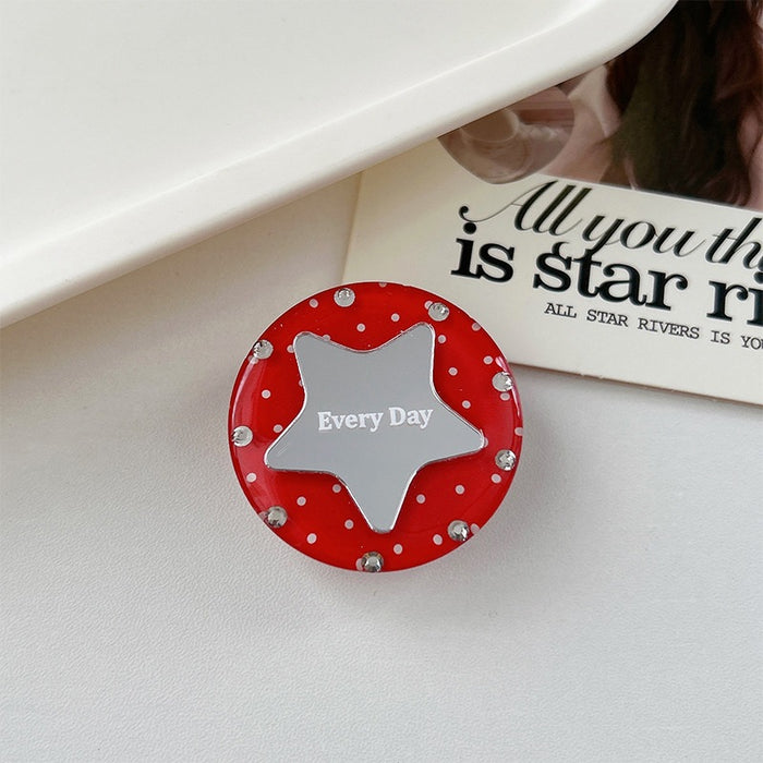 Wholesale Acrylic Rhinestone Star Mirror Phone Grip Stand