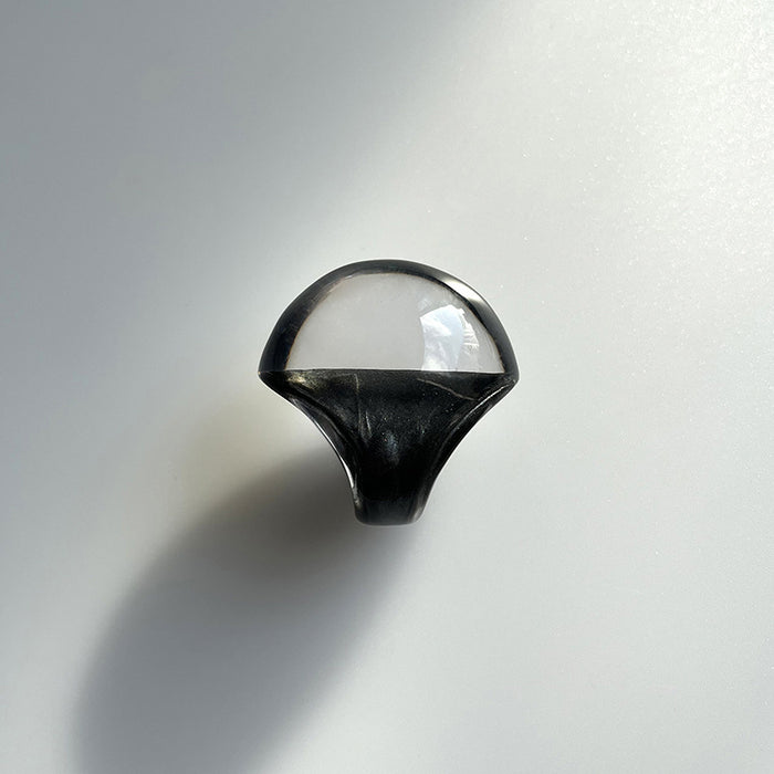 Wholesale Color glazed exaggerated light luxury resin ring, oil dripping enamel colorful ring, transparent outer and glazed inner hand jewelry