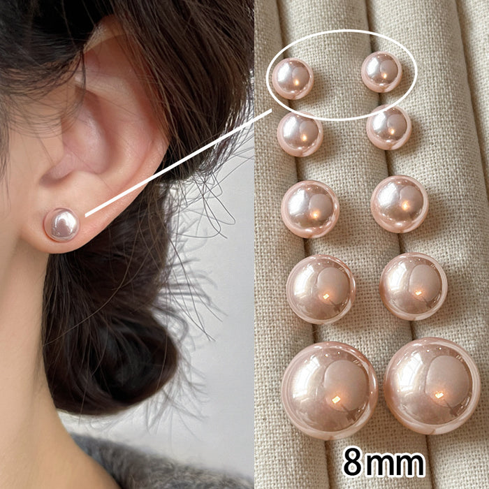 Wholesale  white pearl earrings female S925 silver needle  earrings