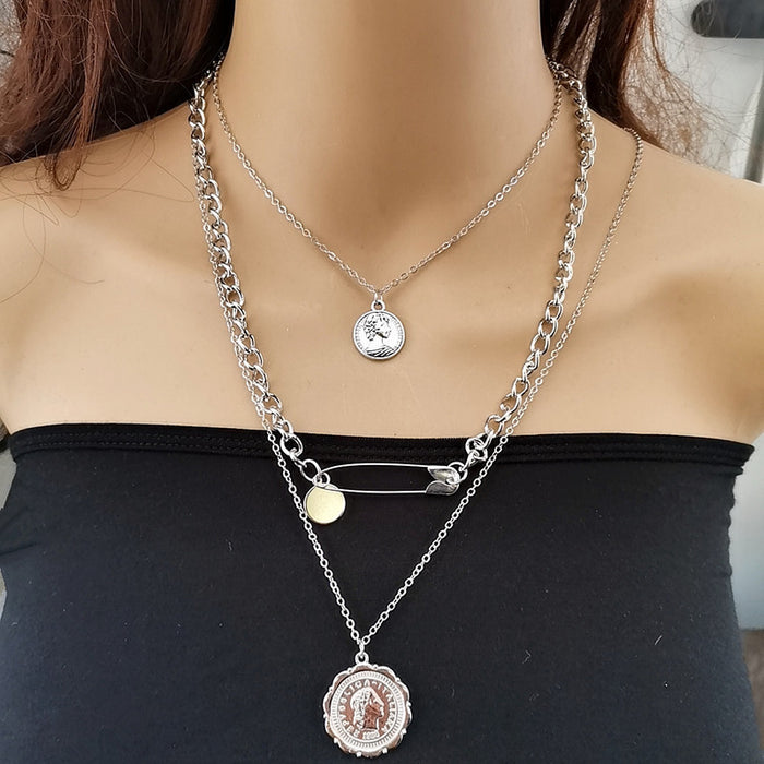 Wholesale Irregular Brooch Moonstone ing Necklace Clavicle Chain