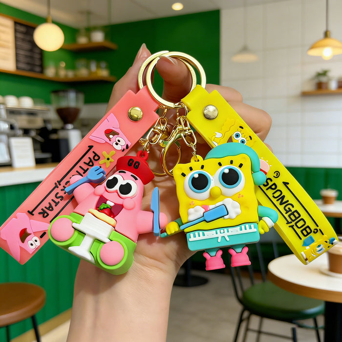 Wholesale Cartoon Keychain Silicone PVC Bag Charm Gift MOQ≥2