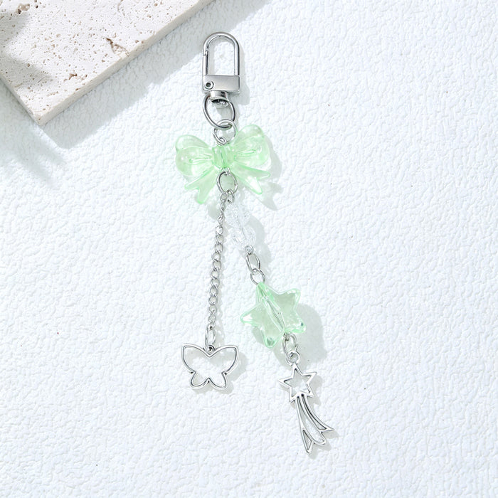 Wholesale Sweet Cool Style Acrylic Bow Star Pendant Keychain Fashion Accessory Gift for Women