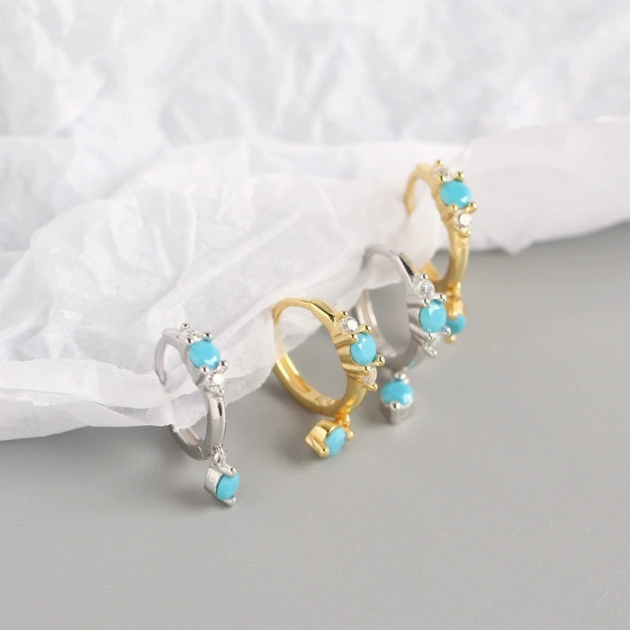 Wholesale Blue turquoise sophisticated and versatile earrings