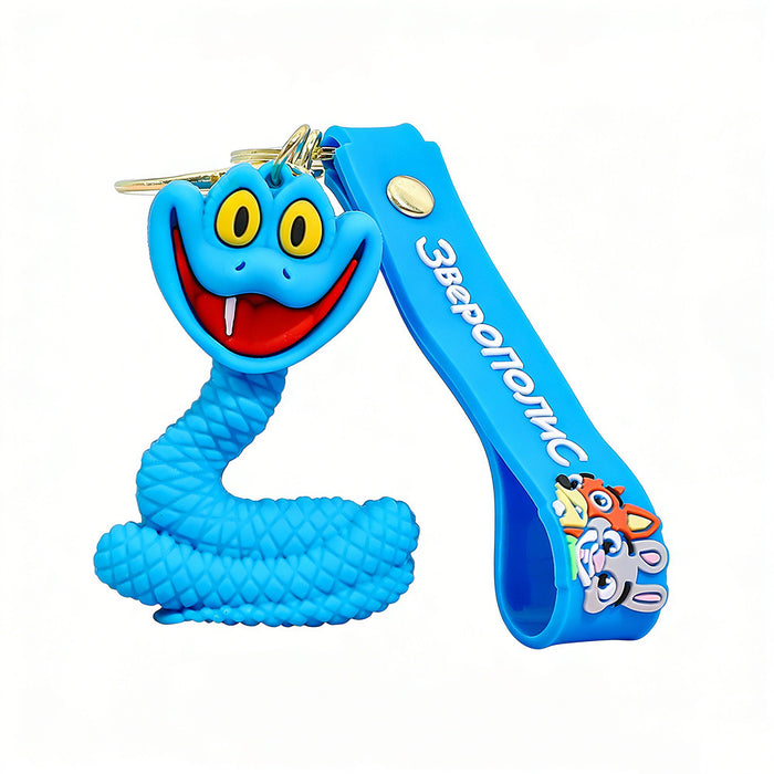 Wholesale Cute Cartoon Blue Snake Keychain for Couples