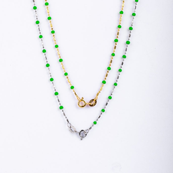 Wholesale Silver necklace, colored drip oil chain, basic chain, stacked accessories