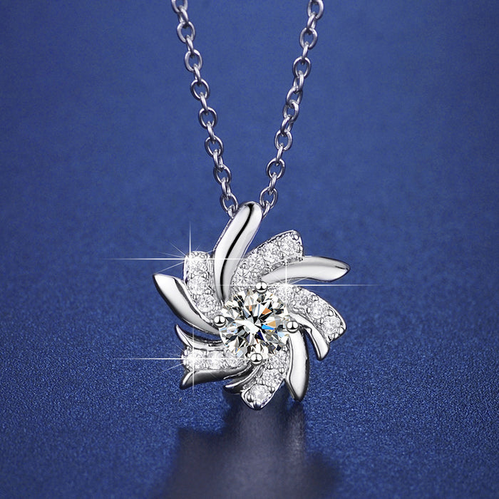 Wholesale Geometric Windmill Pendant Necklace Stylish Copper Chain Jewelry Accessory