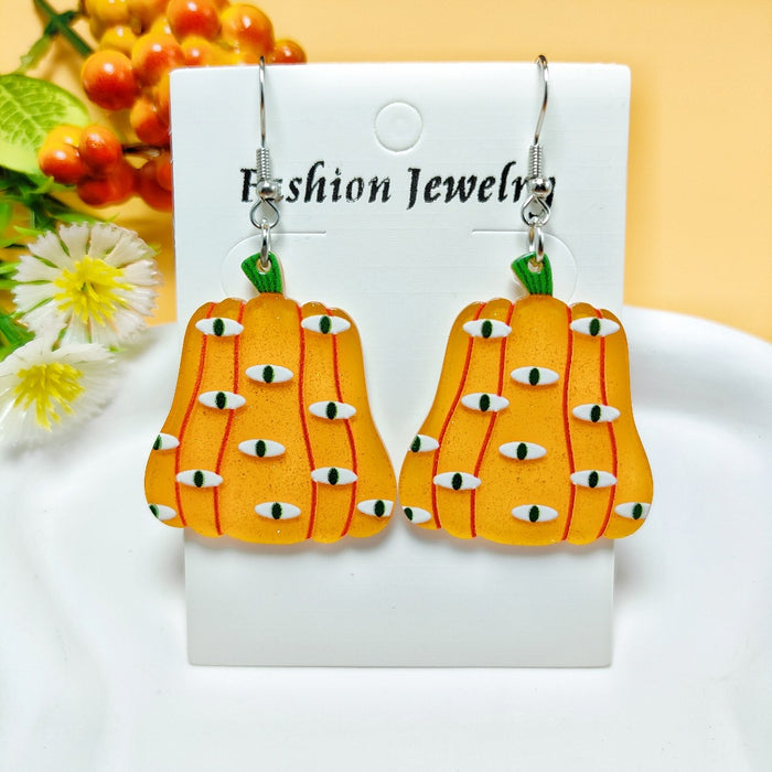 Wholesale Halloween Pumpkin Ghost Style Acrylic Earrings JDC-ES-QiYu003