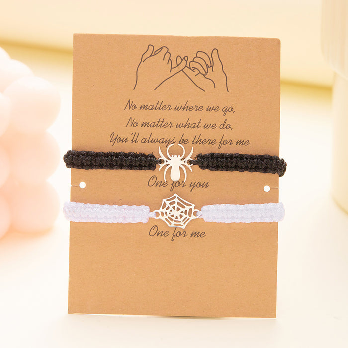 Wholesale  Woven Hand Rope Simple Paper Card Pair Pack Couple Bracelet