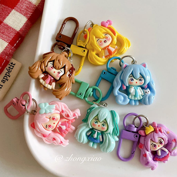 Wholesale Cute cartoon keychain pendant backpack hanging accessory with accessories
