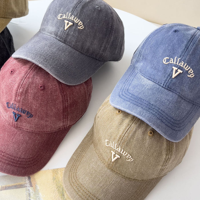 Wholesale Women's Summer New Sun Protection Hat Japanese Style Solid Color Letter Embroidery Three-Dimensional V Versatile Travel Baseball Cap Trendy