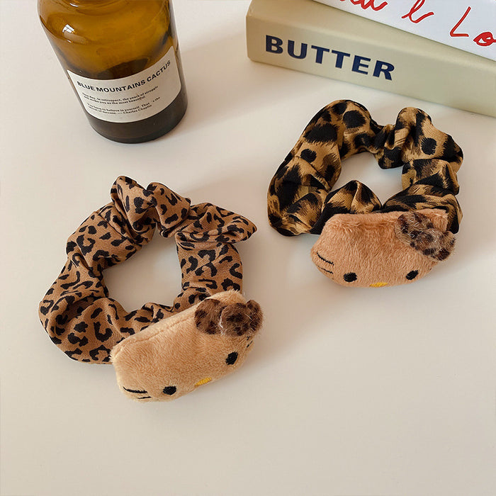 Wholesale Leopard print scrunchie,  hair tie,  elastic band