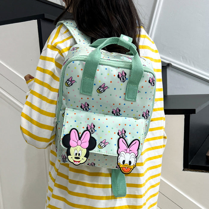 Wholesale Light pink polka dot anime cartoon backpack,  dopamine-inspired cute children' s backpack