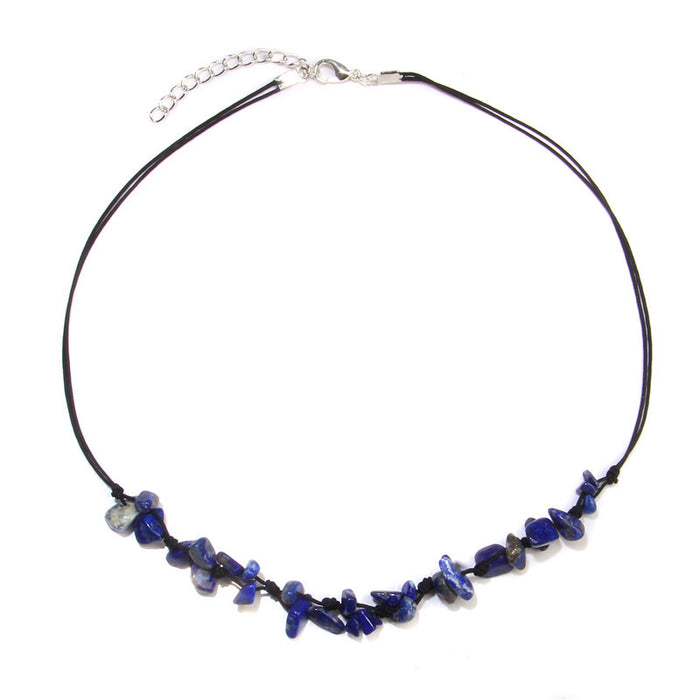 Wholesale Irregular gemstone necklace with turquoise pendant sweater chain