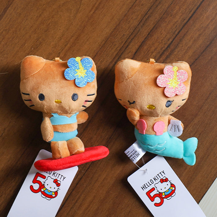 Wholesale Hawaiian cat Bag Pendant Plush Doll  Anniversary Mermaid Doll Cute Pendant