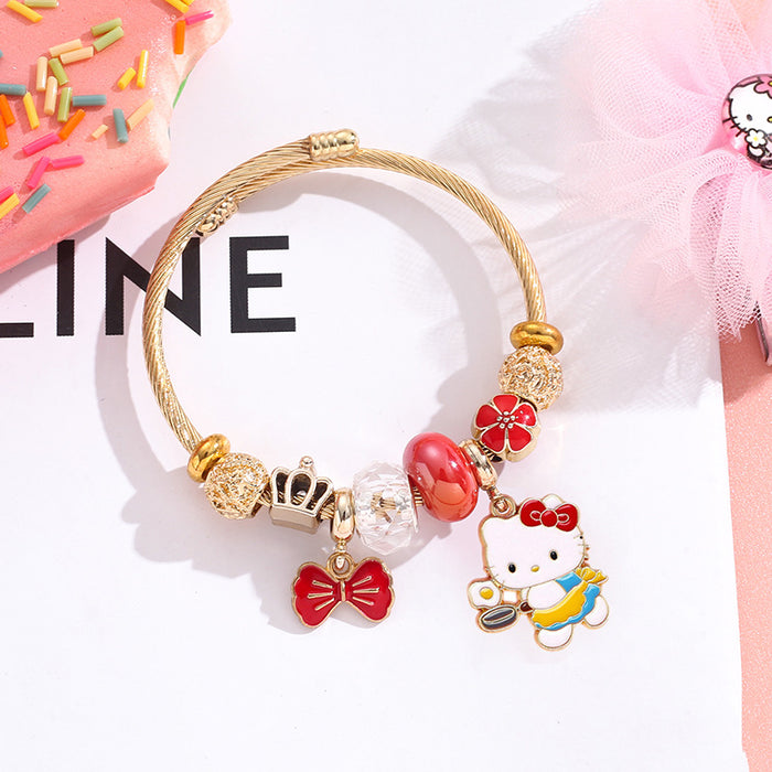 Wholesale Stainless Steel Cartoon Beaded Bracelet Stylish Jewelry Accessory MOQ≥2