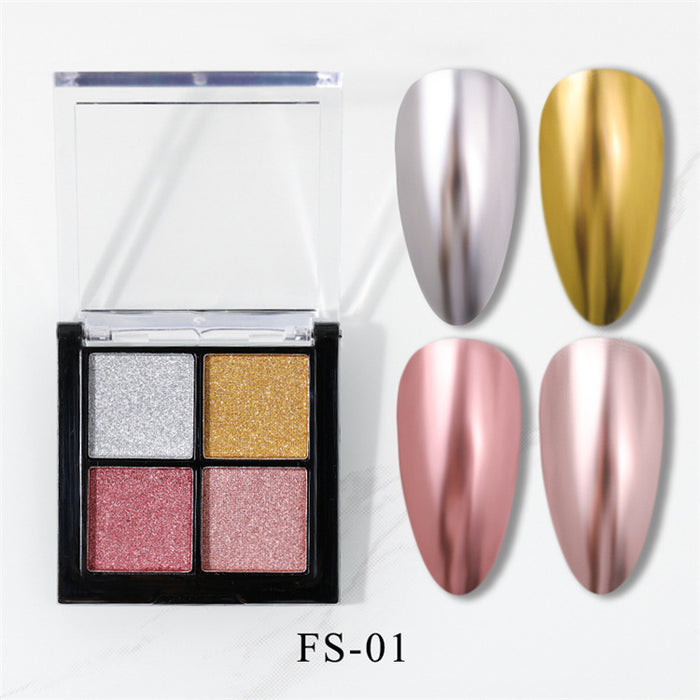 Wholesale Nail art four-color magic mirror powder, laser powder, two-color solid powder