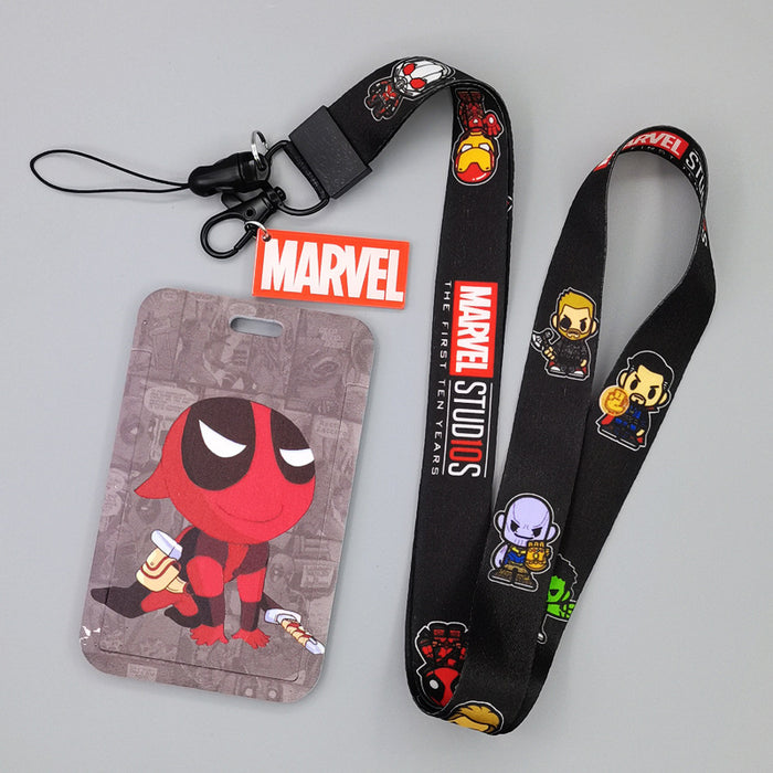 Wholesale Cartoon Superhero Bus Pass Holder With Neck Lanyard ABS Material Trendy Fashion Accessory