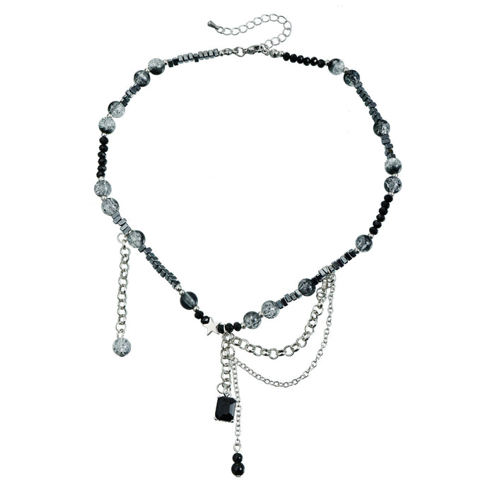 Wholesale Triangle Tassel Spliced Collarbone Necklace