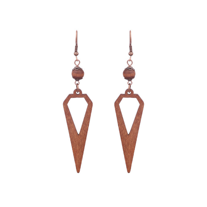 Wholesale Bohemian Wooden Earrings Hollow Flower Geometric Jewelry Accessory MOQ≥2