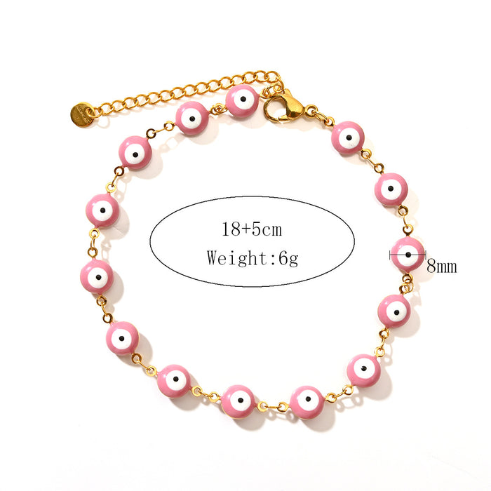 Wholesale Hot selling classic retro style stainless steel devil's eye bracelet 8mm oil drop