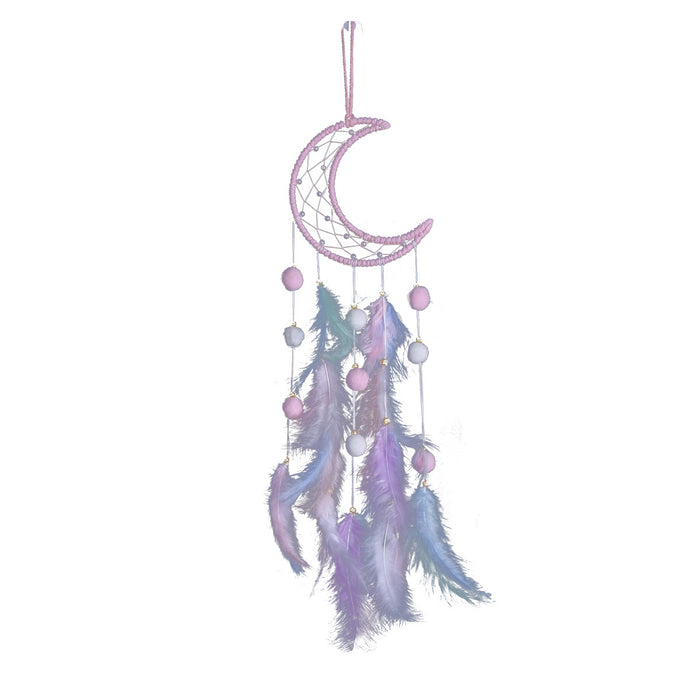 Wholesale Trendy Handmade Dreamcatcher Pendant with Feathers Iron Frame Bag Charm