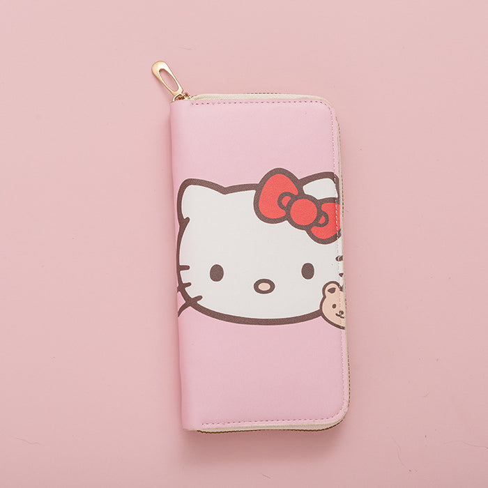 Wholesale Cute cartoon long wallet for girls made of PU material
