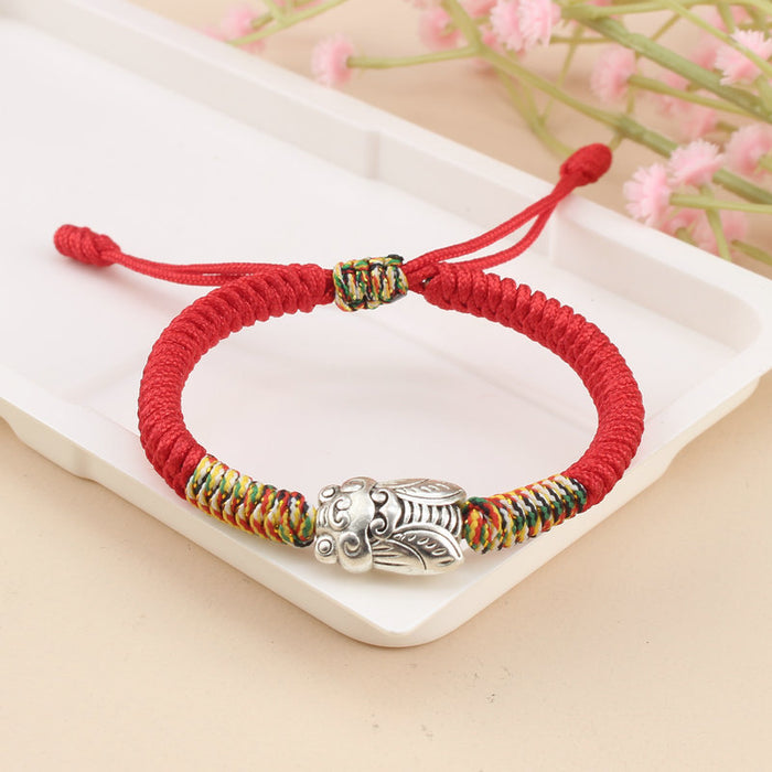 Wholesale  red rope bracelet hand-woven Diamond Knot bracelet blessing student Golden lucky bracelet