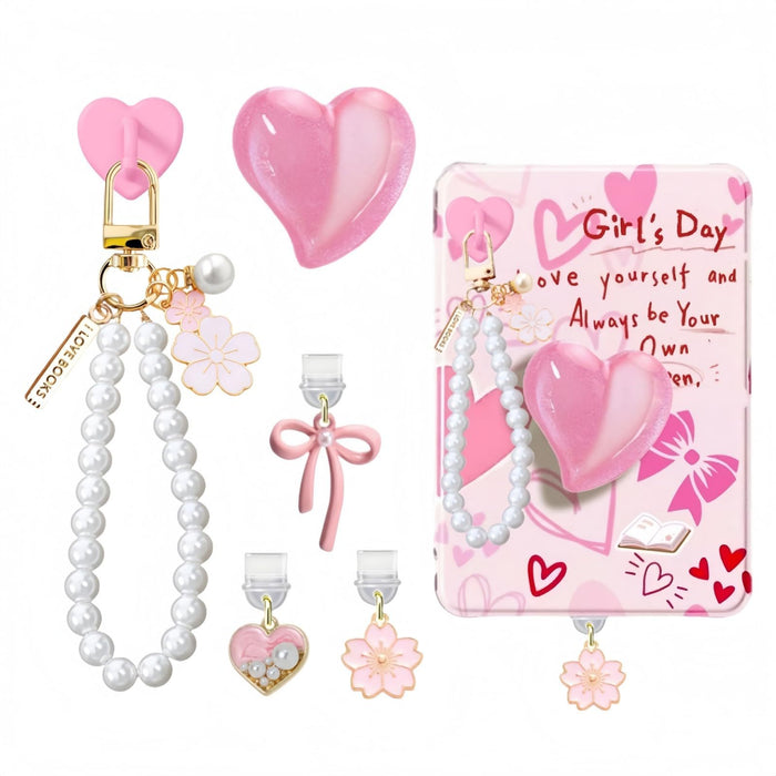 Wholesale Candy-colored gradient heart-shaped mobile phone dust plug