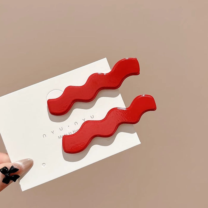 Wholesale  Red Hairpin Women's Traceless One-word Duckbill Clip Front Fringe Clip Side Broken Hair Hairpin Headwear