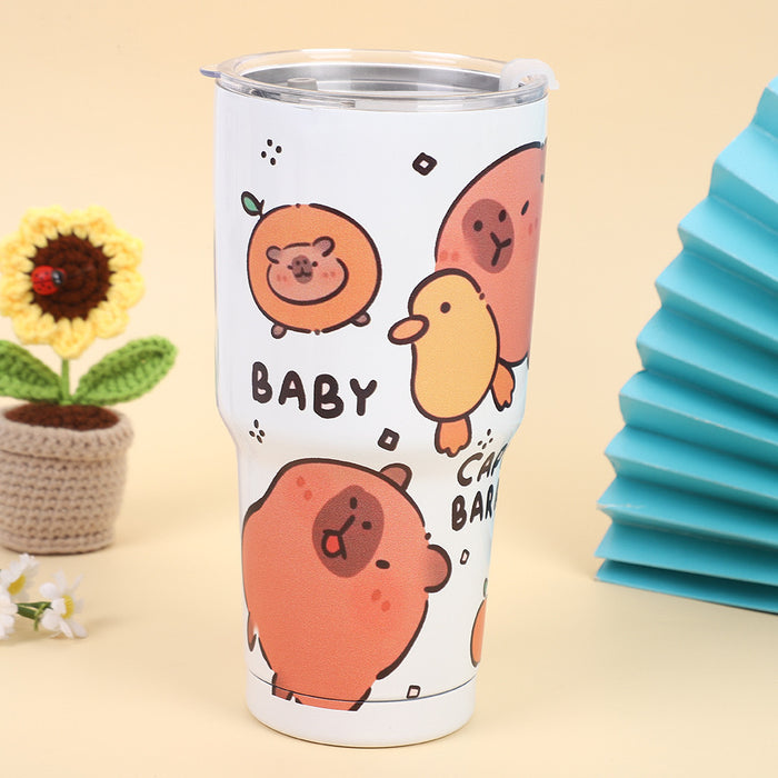 Wholesale Printing Cartoon Thermos American Coffee Cup ins High Color Suction Cup