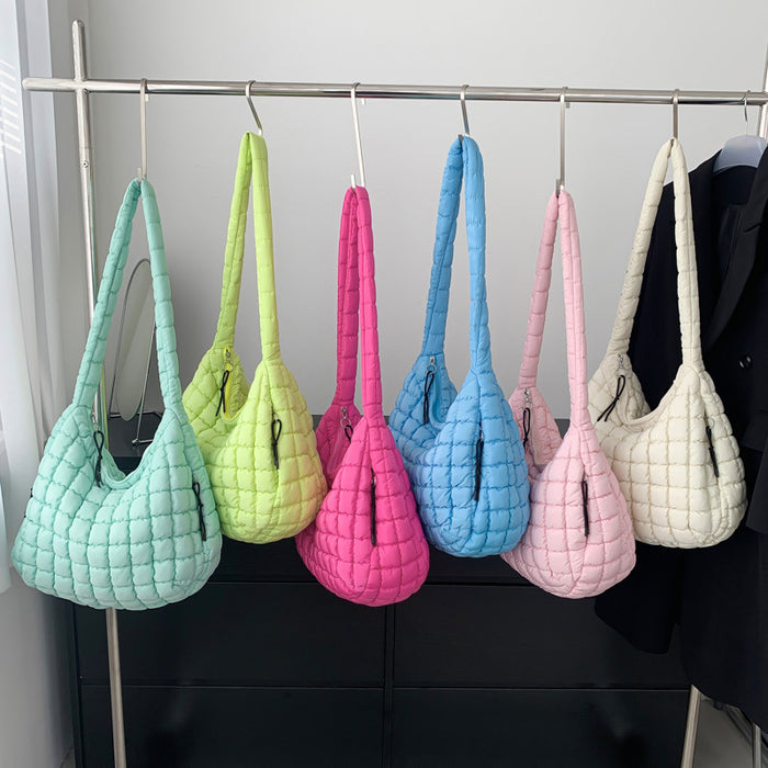 Wholesale Plaid Pleated Cloud Shoulder Crossbody Small Square Bag JDC-SD-Runj007