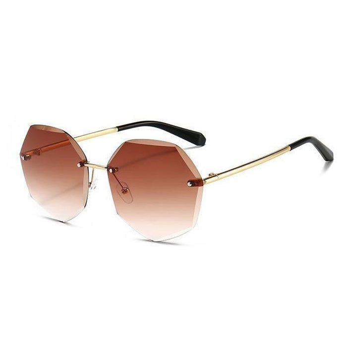 Wholesale Multilateral frameless cut edge sunglasses, retro sunglasses, personalized trend