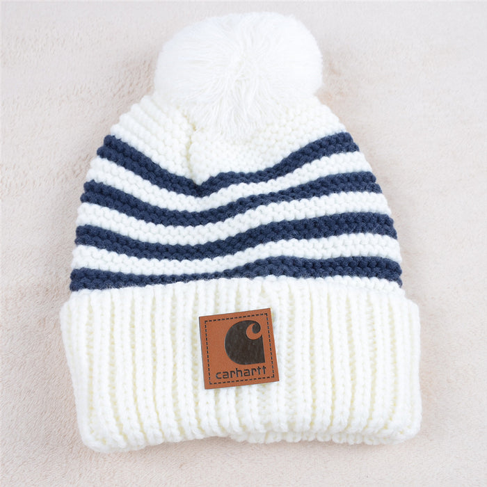 Wholesale Knitted Hats Striped Woolen Hats (F) JDC-FH-KuT015