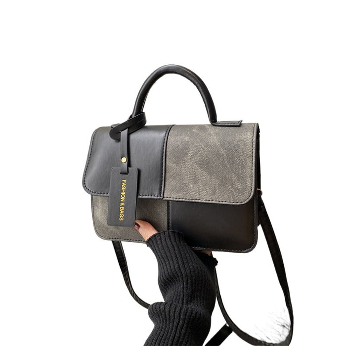 Wholesale Fashion splicing texture handbag, commuting shoulder crossbody bag, small square bag
