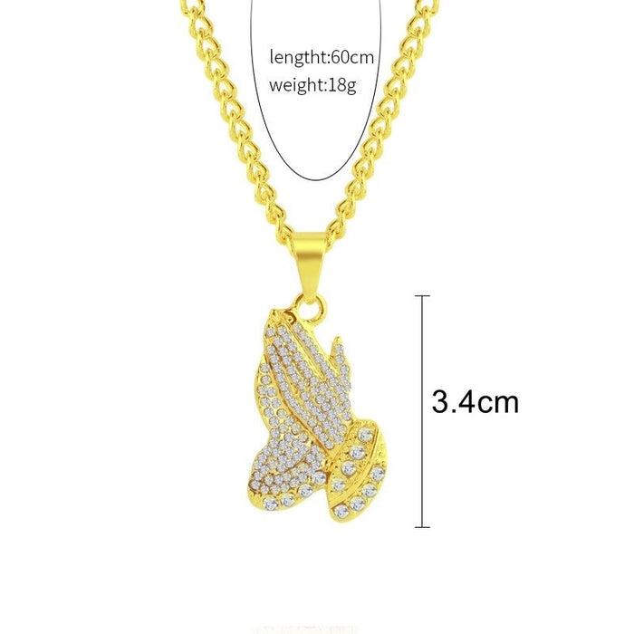 Wholesale Full Diamond Pendant Men's Alloy Necklace JDC-NE-ManY016