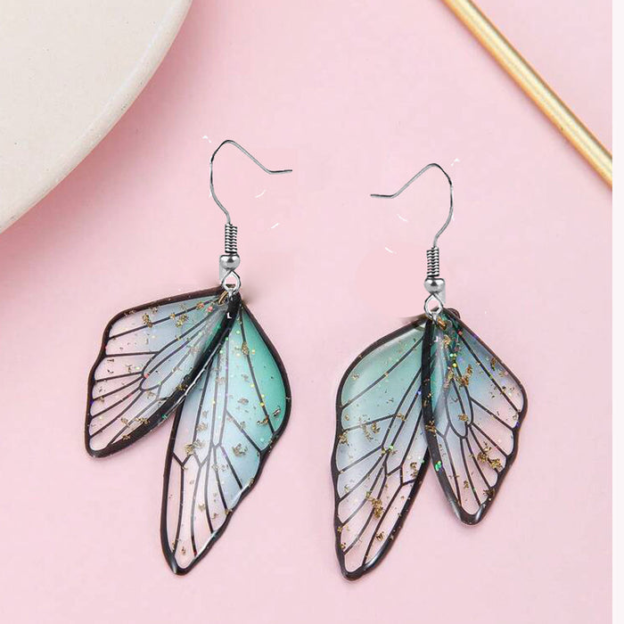Wholesale Acrylic Butterfly Wing Earrings Vintage Style Fashion Accessory